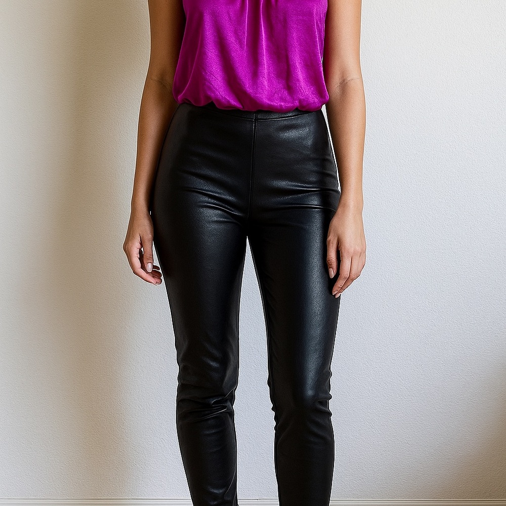 Faux leather cropped pants NWT